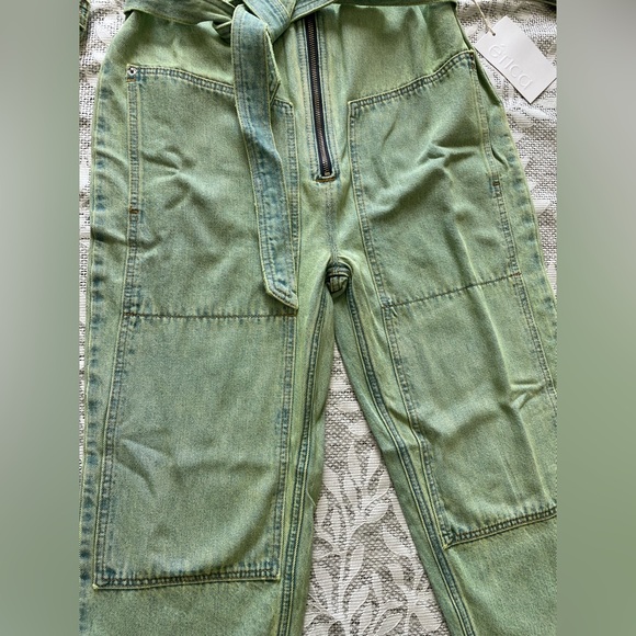 NWT ETICA Zeta Carpenter Denim Jumpsuit Womens S Zip Front Utility Workwear - Picture 4 of 16